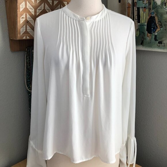 J Crew Pleated Tie Sleeve Blouse  - Picture 1 of 6